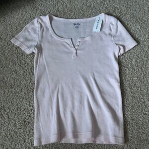 Brandy Melville pink button top